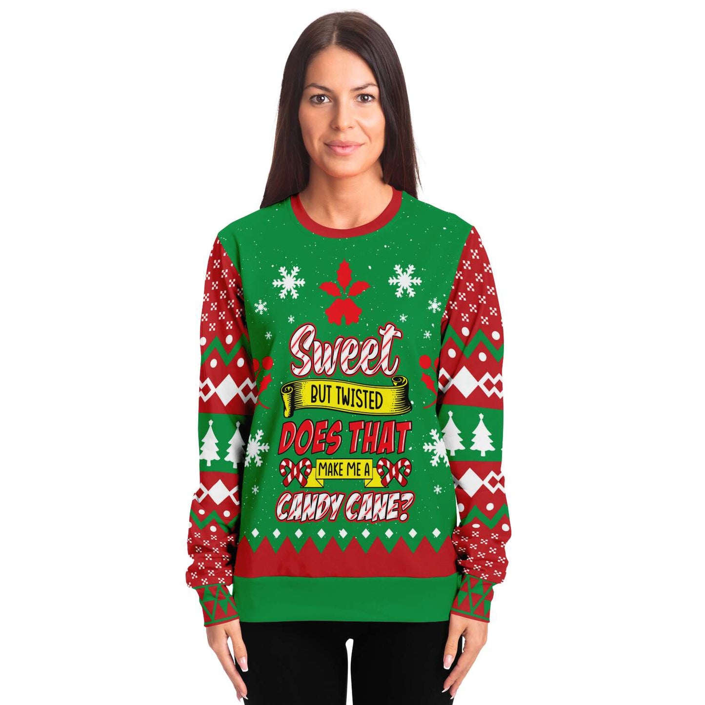 Ugly Christmas Sweater Sweet But Twisted Candy Cane - Chloe Lambertin