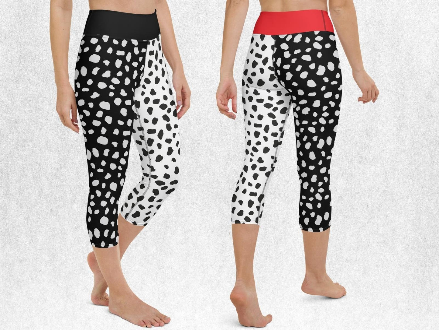 Cruel lady Inspired Yoga Capris, Woman Cosplay, Dalmatians, Adult Halloween Costume, Gift for Her, Cosplay Outfit, Gift for Daughter