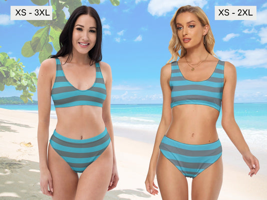 Cheshire Cat Inspired  Blue Bikini Set,  BeachWear, Vacation, Gift for Her