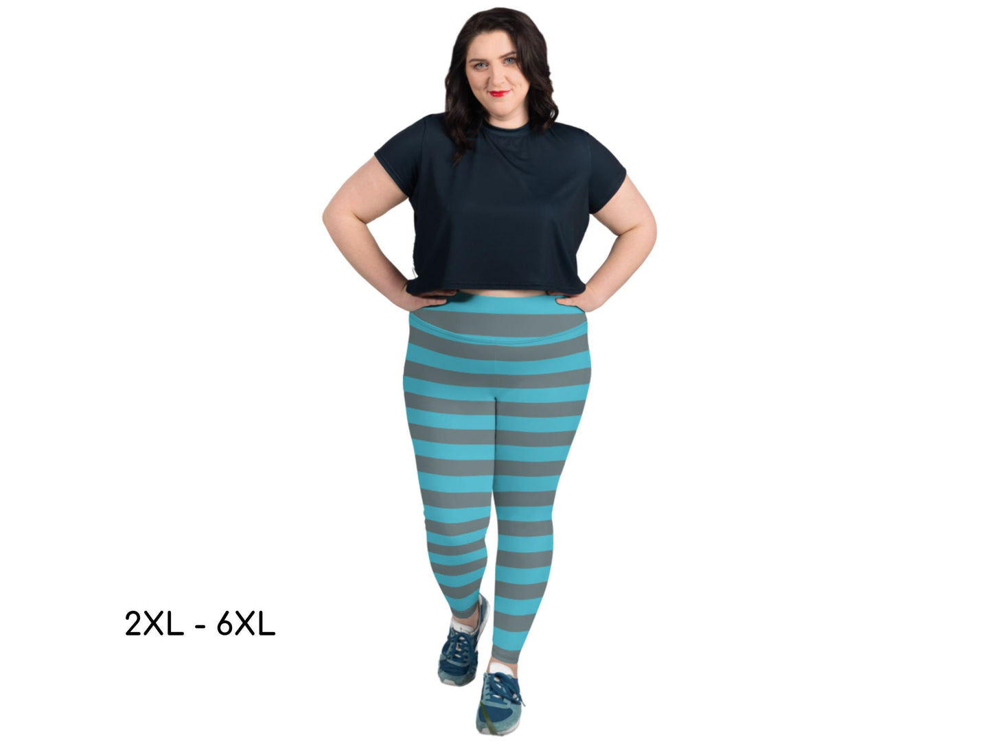 Cheshire Cat Blue Plus Size Yoga Leggings, Alice in Wonderland, Halloween Adult Costume, Cosplay, Sexy BBW, Gift for Her, Birthday Gift