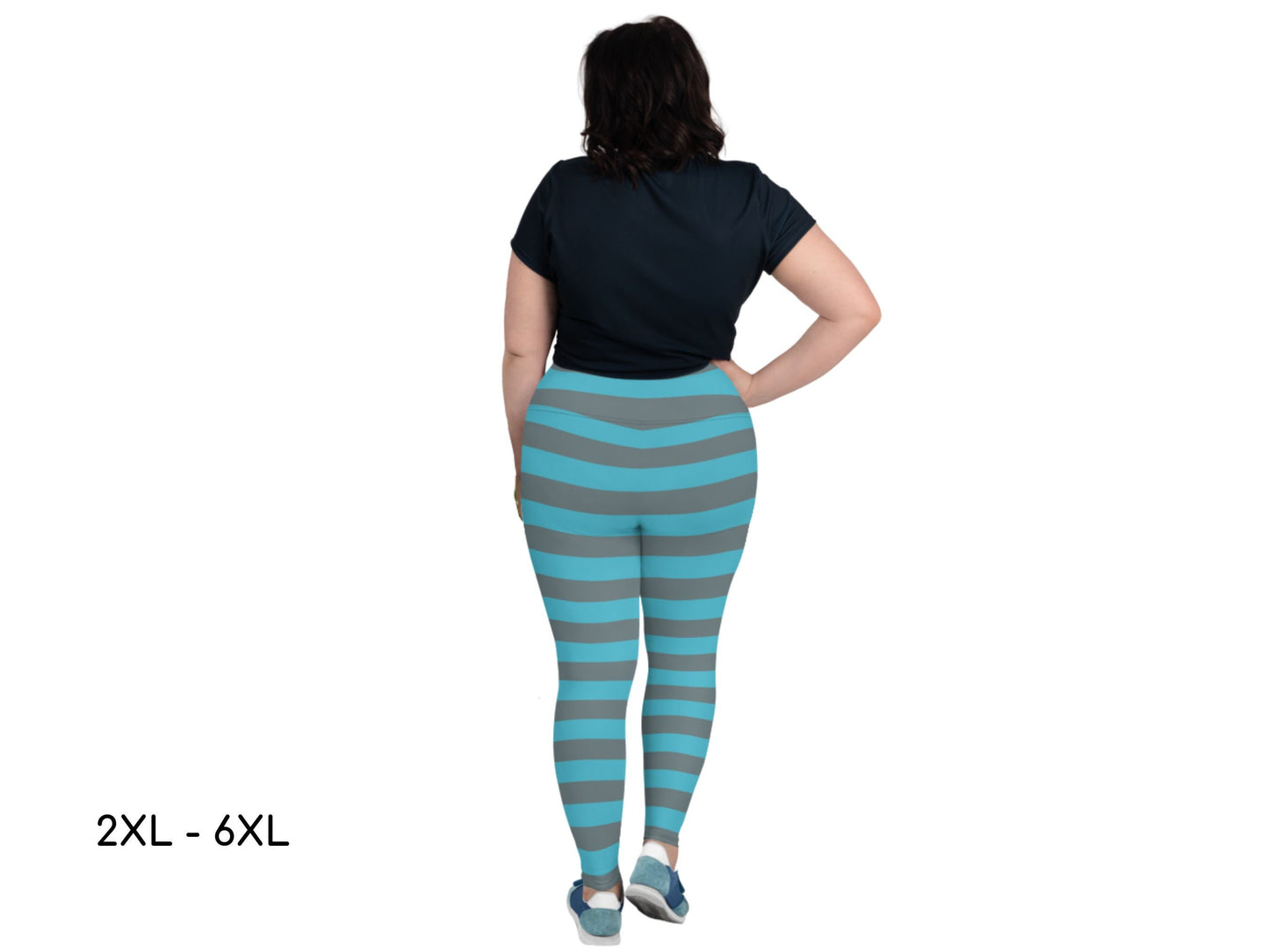 Cheshire Cat Blue Plus Size Yoga Leggings, Alice in Wonderland, Halloween Adult Costume, Cosplay, Sexy BBW, Gift for Her, Birthday Gift