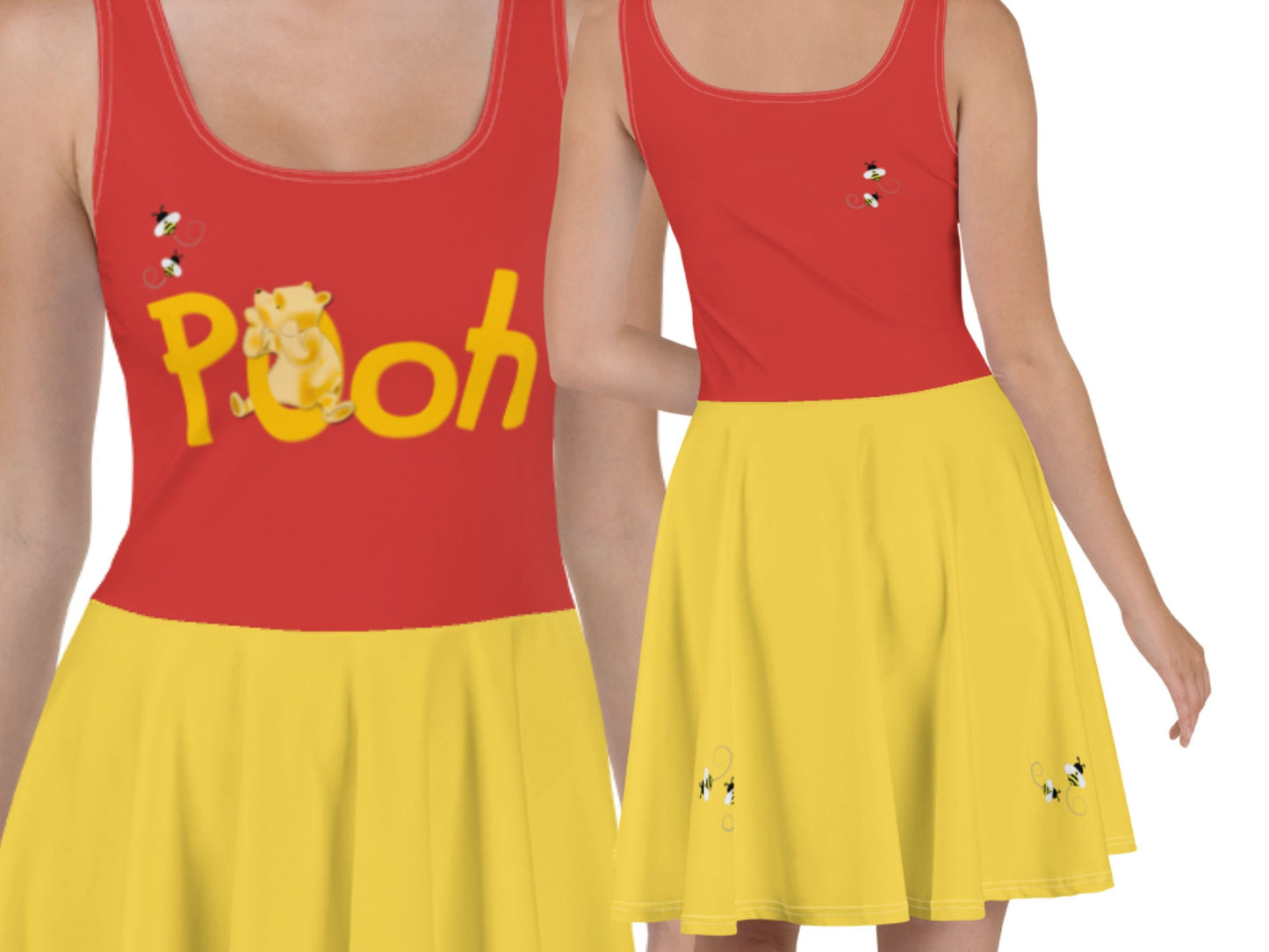Winnie the Pooh Skater Dress, Classic Winnie the Pooh, Gift for Her, Halloween Adult Costume, Cosplay, Harajuku, Birthday Gift, Vintage Pooh