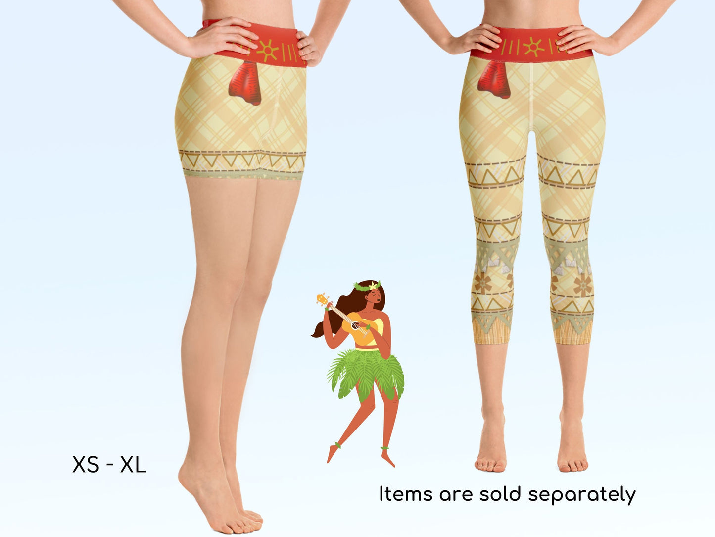 Moana Inspired Skater Dress Yoga Capris & Shorts Running Costume Athletic Activewear Princess Halloween Cosplay Gift for Her Birthday Gift