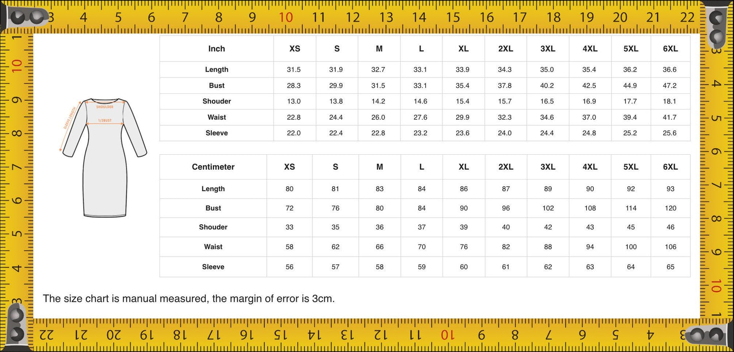 a dress size chart for a woman