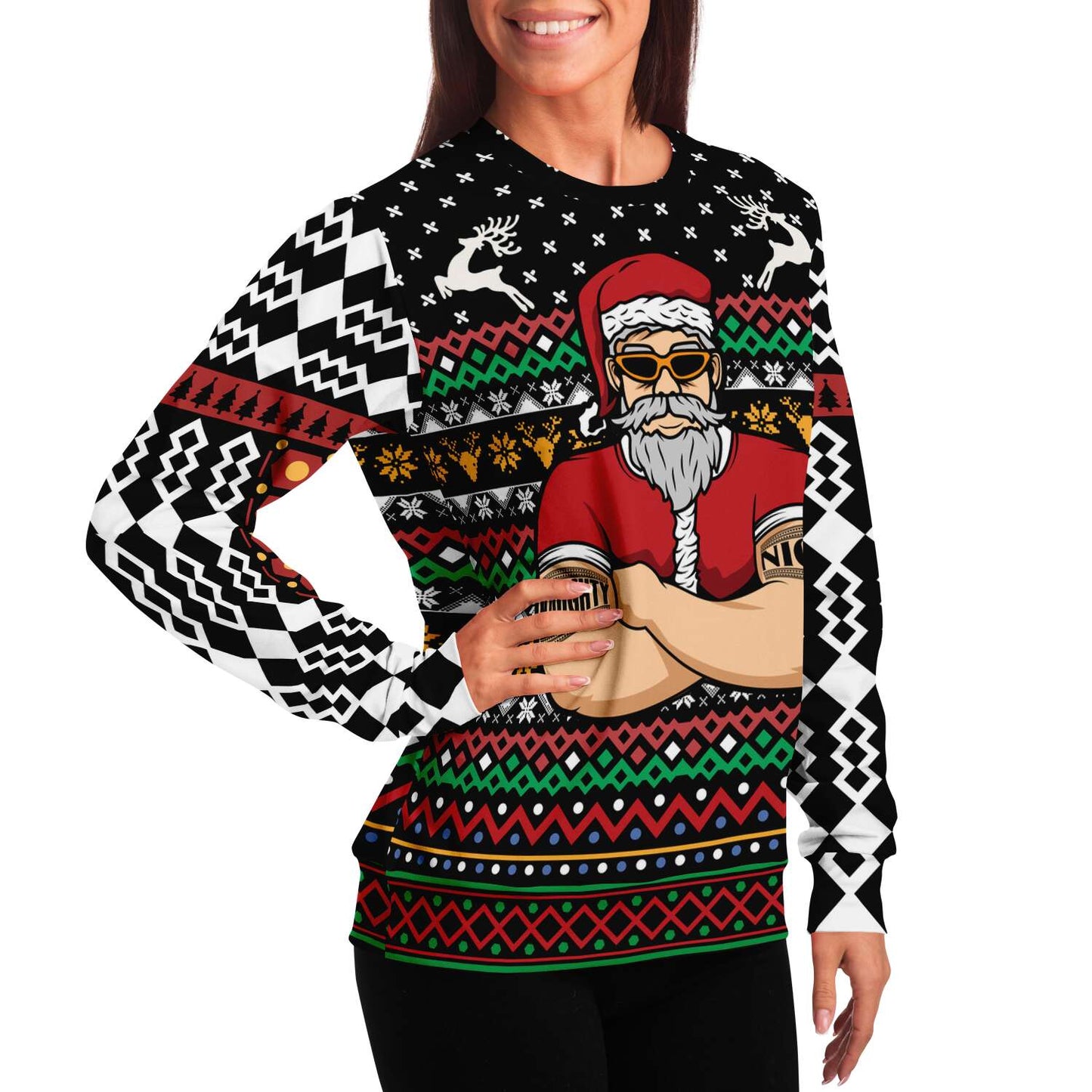 Ugly Christmas Sweater Santa Bouncer Naughty Nice - Chloe Lambertin