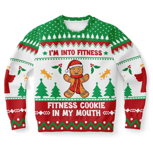 Ugly Christmas Sweater I'm Into Fitness. Fitness Cookie Into My Mouth - Chloe Lambertin