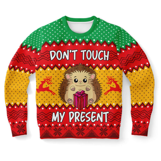 Ugly Christmas Sweater Don't Touch My Present Hedgehog - Chloe Lambertin