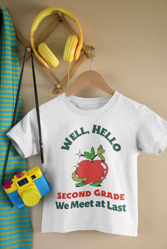 Second grade outfit, Hello Second Grade Tee, First Day of School Shirt, Second Grade T-Shirt, Second Grade Announcement Tee - Chloe Lambertin