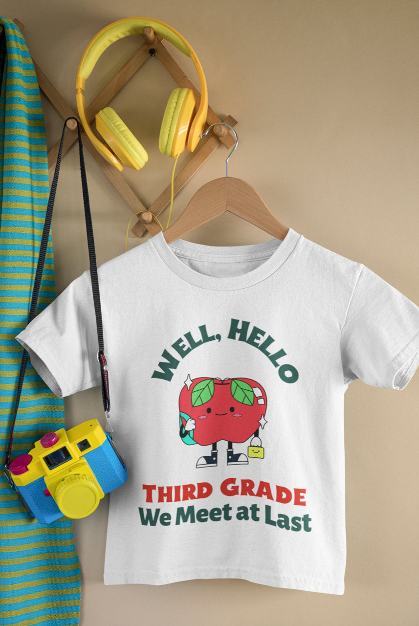 Third grade outfit, Hello Third Grade Tee, First Day of School Shirt, Third Grade T-Shirt, Third Grade Announcement Tee - Chloe Lambertin