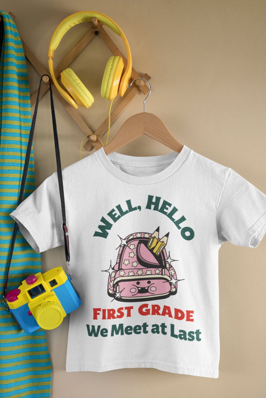 First grade outfit, Hello First Grade Tee, First Day of School Shirt, First Grade T-Shirt, First Grade Announcement Tee - Chloe Lambertin