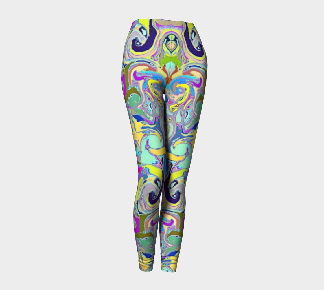 Leggings for Women, Bold and Colorful, Abstract Hand Designed Print