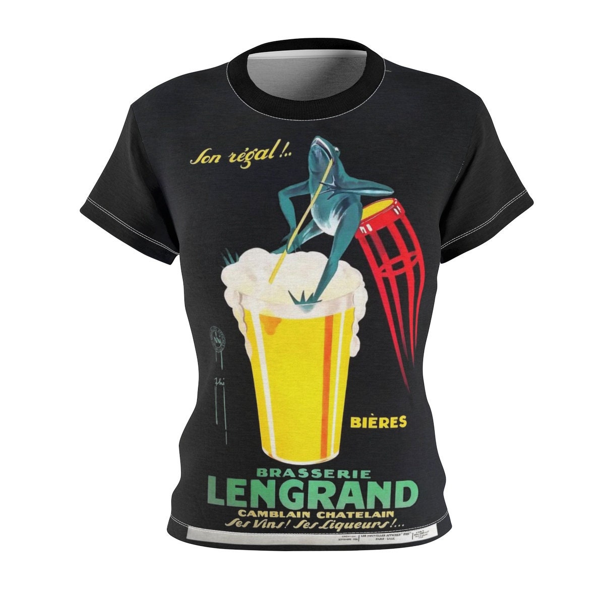 Tee Shirt /Beer /Frog /Women /T-shirt /Tee /Shirt /Vintage /Art /Italy /Birthday /Clothing /Gift for Her - Chloe Lambertin