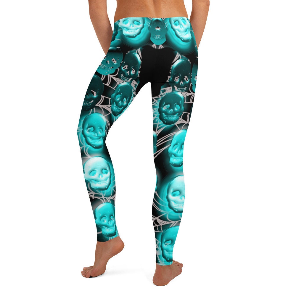 Ice Blue Skulls Leggings