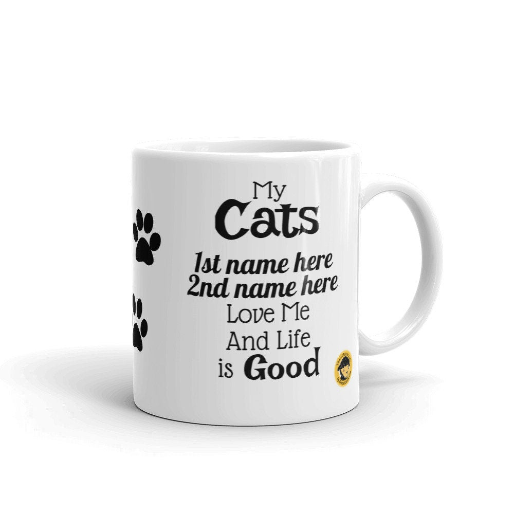 Custom Cat Mug, Customized Pet Mug, Pet Lovers Gift, Personalized Coffee Mug, Cat Lovers Gift, 11 oz Ceramic