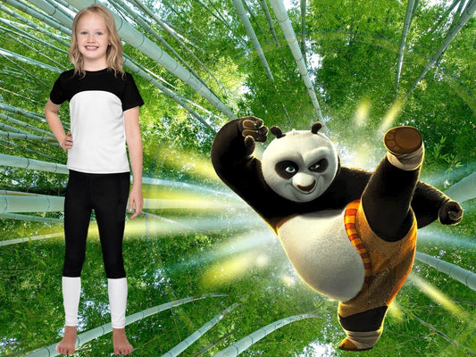 Kung Fu Panda Inspired Costume Leggings Rash Guards and T-Shirts Disney Character Athletic Children Cosplay Surfing Birthday Gift Outfit - Chloe Lambertin