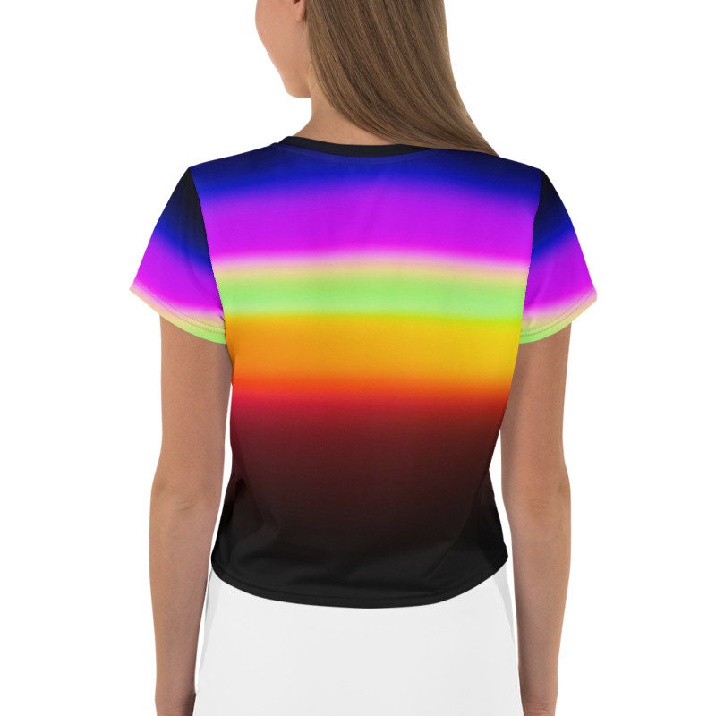 Rainbow Pride Women's Crop Tee, LGBT, Pride, June, Rainbow Colors, Summer Wear, Beachwear, Athletic Apparel