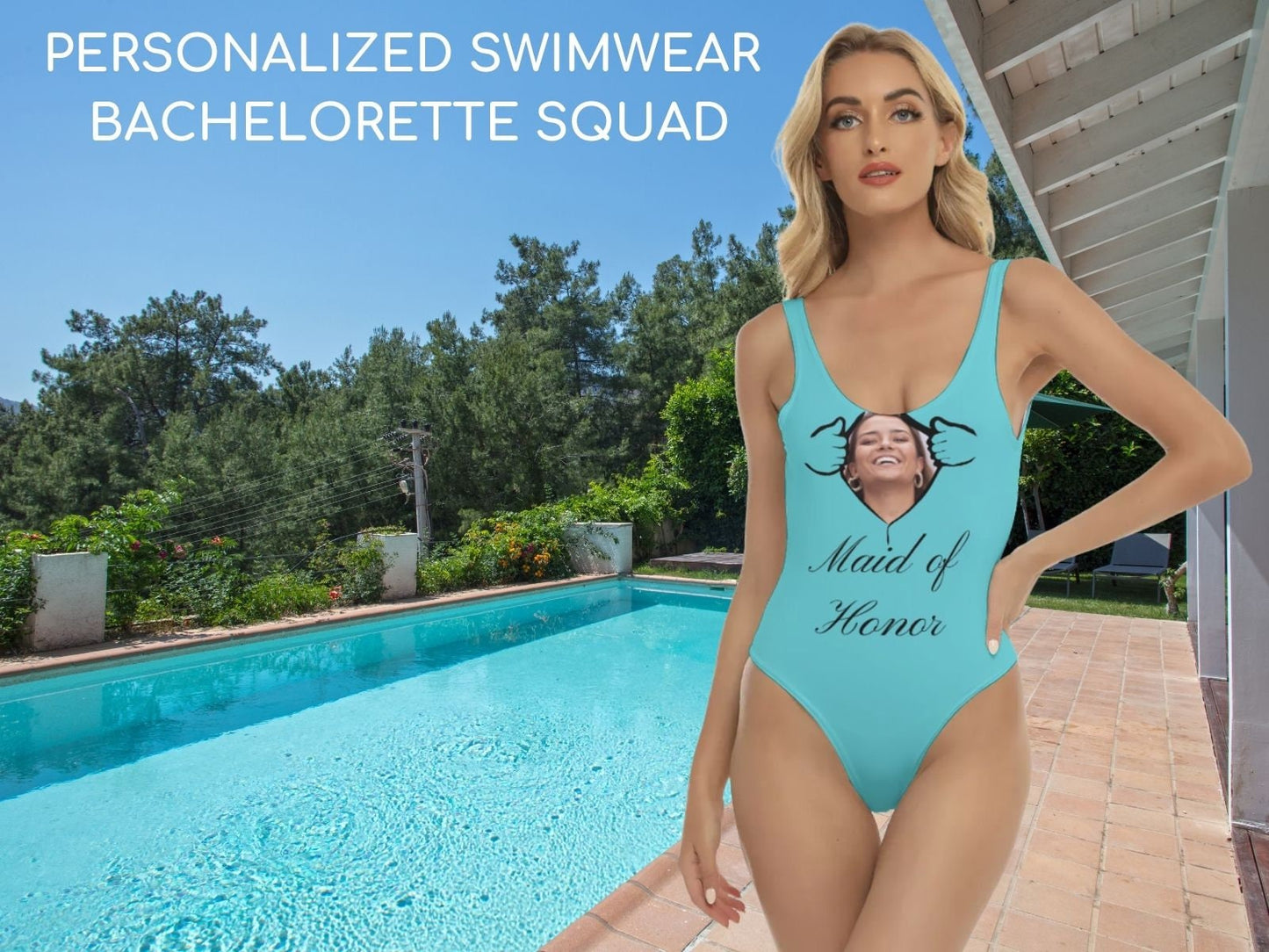 Custom Swimsuits, Custom Bachelorette Party Swimsuits w/ Super Hero Opening, Personalized Gift, Bridesmaids, Bride Squad, Beach Bachelorette