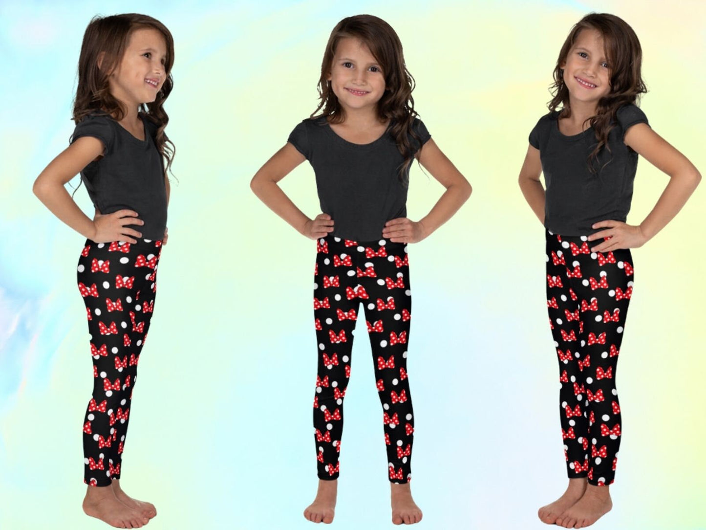 Minnie Inspired Leggings, Rash Guards & Tshirts for Toddlers, Kids and Youth, Halloween Outfit for Kids, Gift for Daughter, Gift for Son