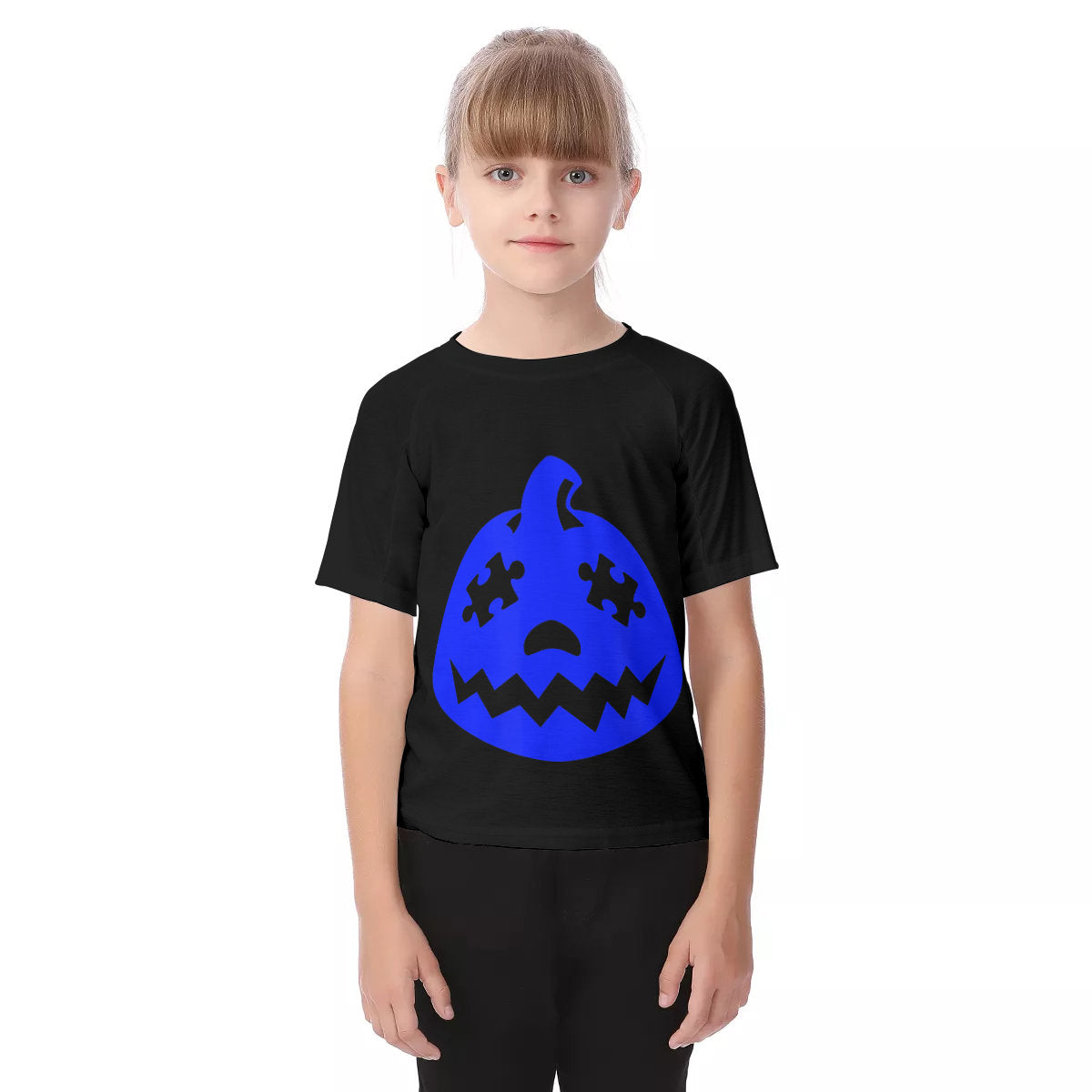 Autism Awareness Halloween Kid's Raglan Sleeve T-shirt - Chloe Lambertin