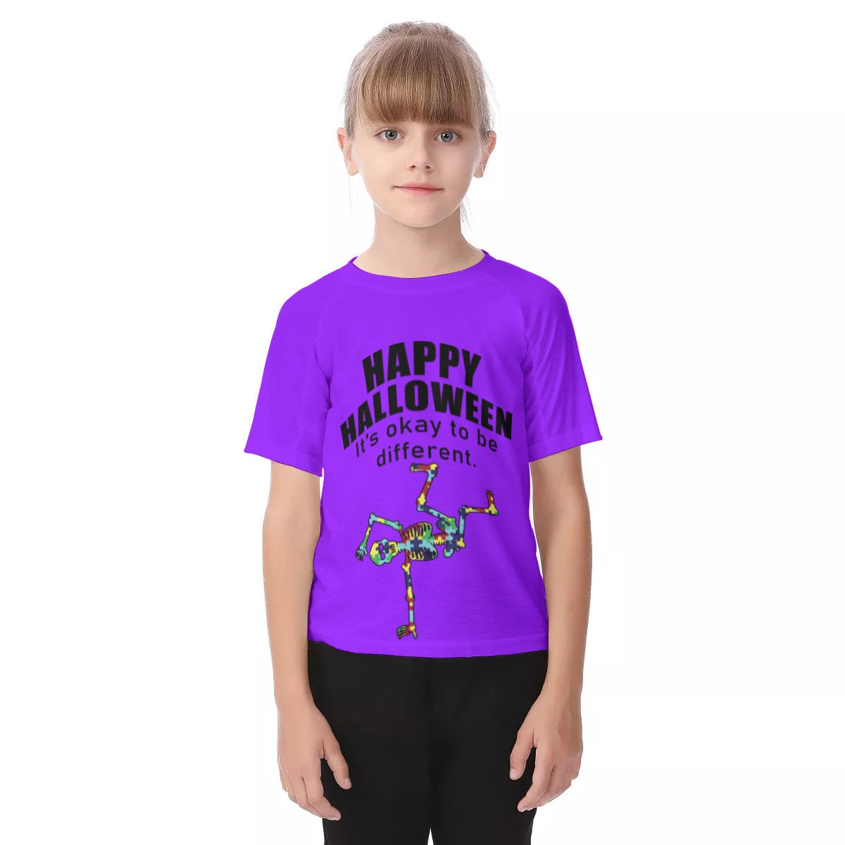 Breakdancin Skeleton Kid's Raglan Sleeve T-shirt - Chloe Lambertin