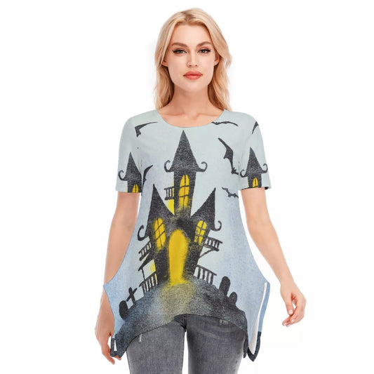 Halloween House on the Hill Women's O-neck Short Sleeve T-shirt | Cotton - Chloe Lambertin