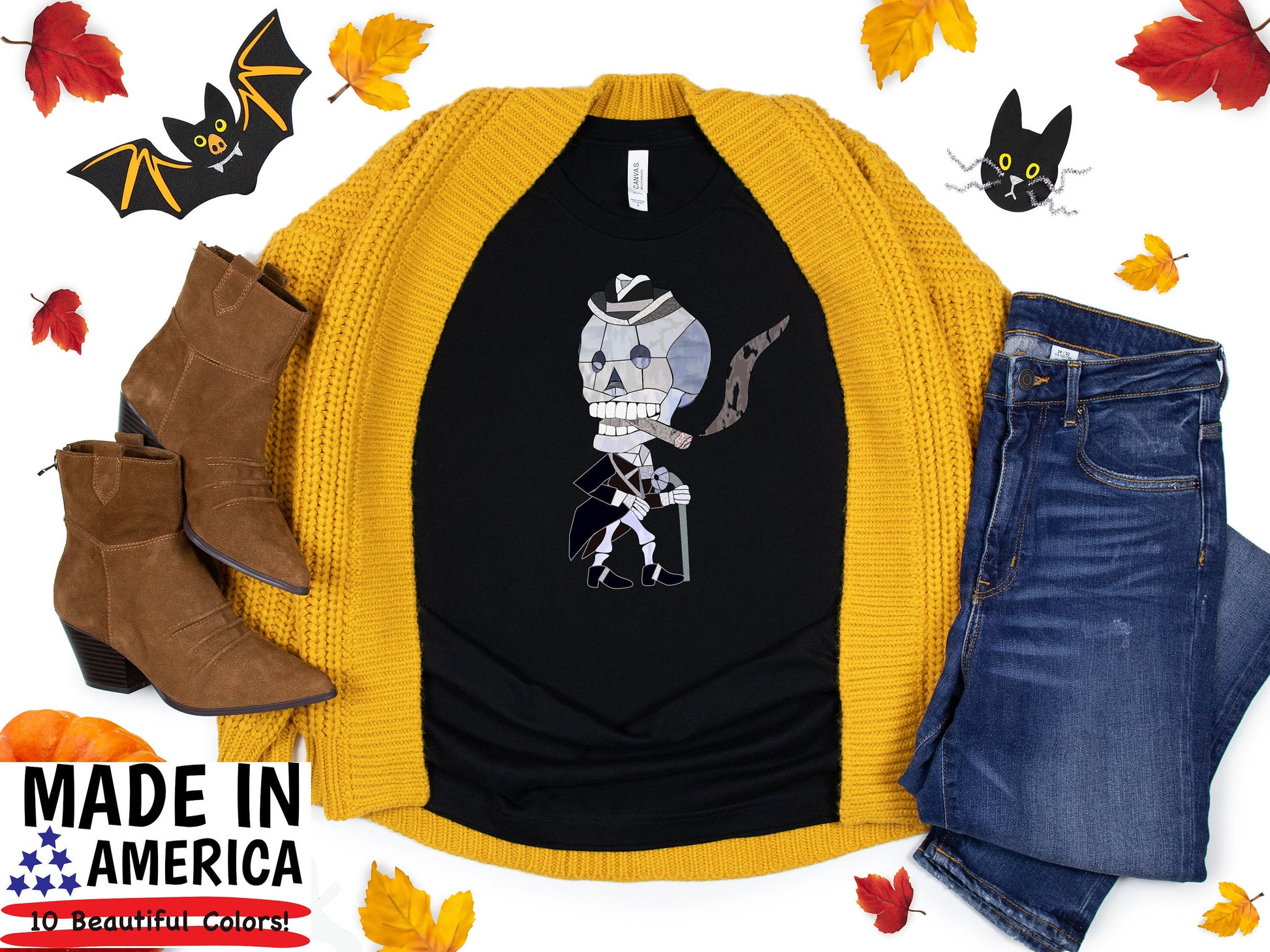 Halloween Skeleton in Tuxedo T-Shirt, Halloween Shirt, Halloween Costumes, Halloween Tees, Skull & Skeleton, Scary Tuxedo - Chloe Lambertin