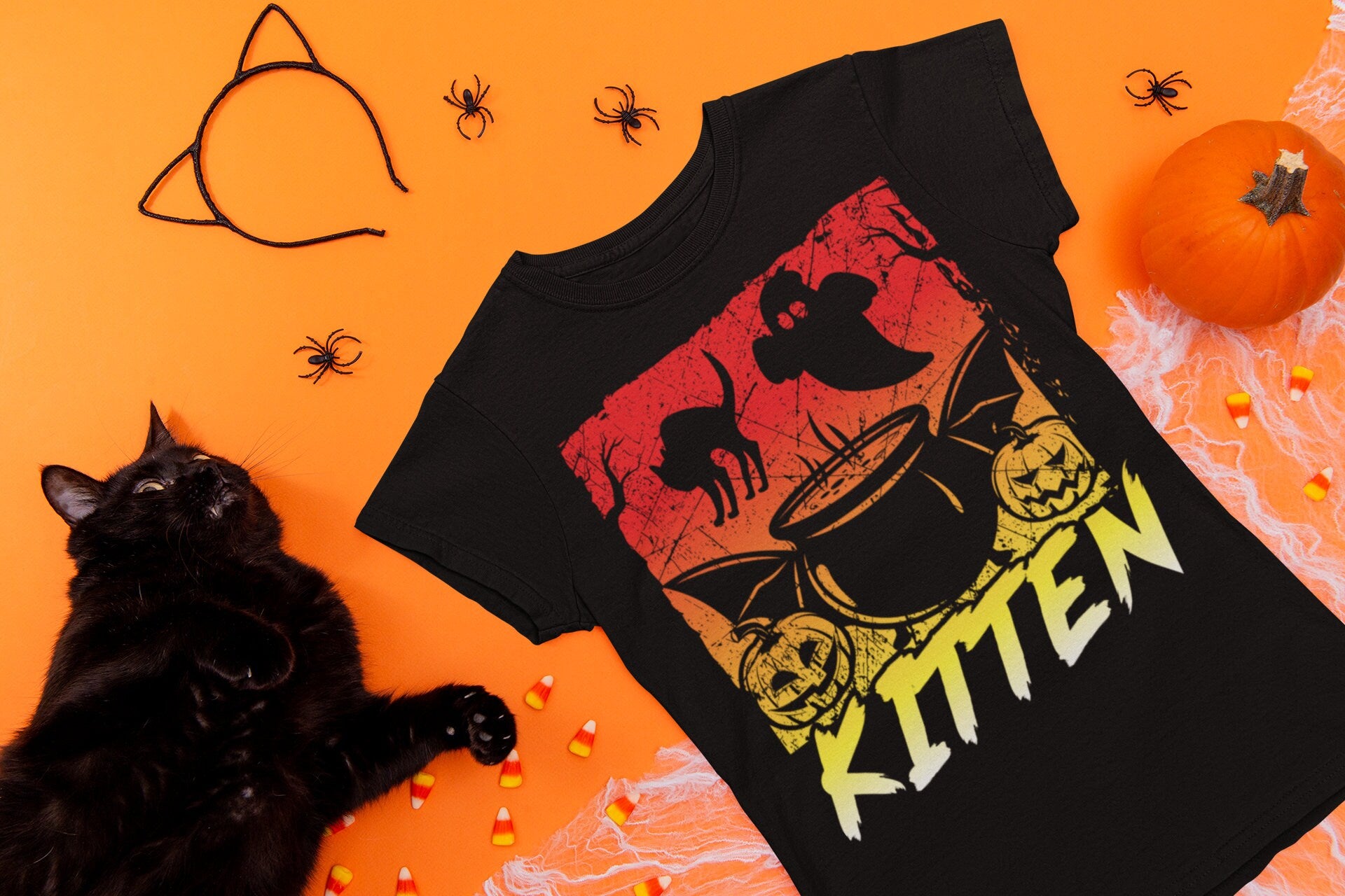 Kitten Halloween Unisex Heavy Cotton Tee - Chloe Lambertin