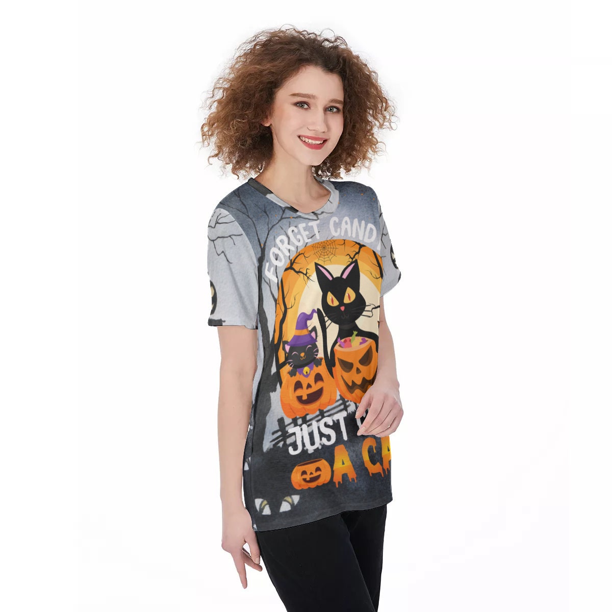 Cats for Halloween Women'S O-Neck T-Shirt - Chloe Lambertin