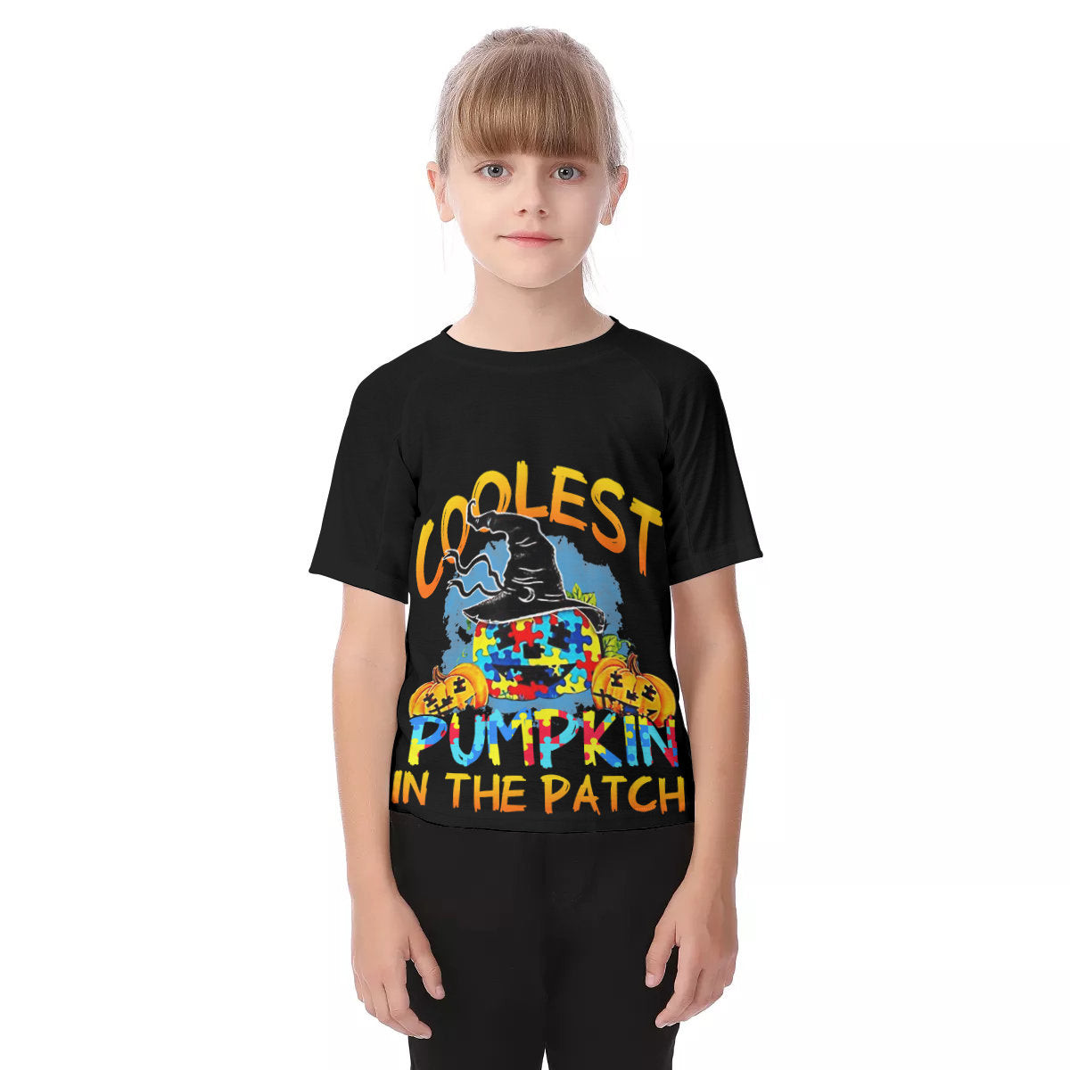 Autism Awareness This is My Halloween Costume  Kid's Raglan Sleeve T-shirt - Chloe Lambertin