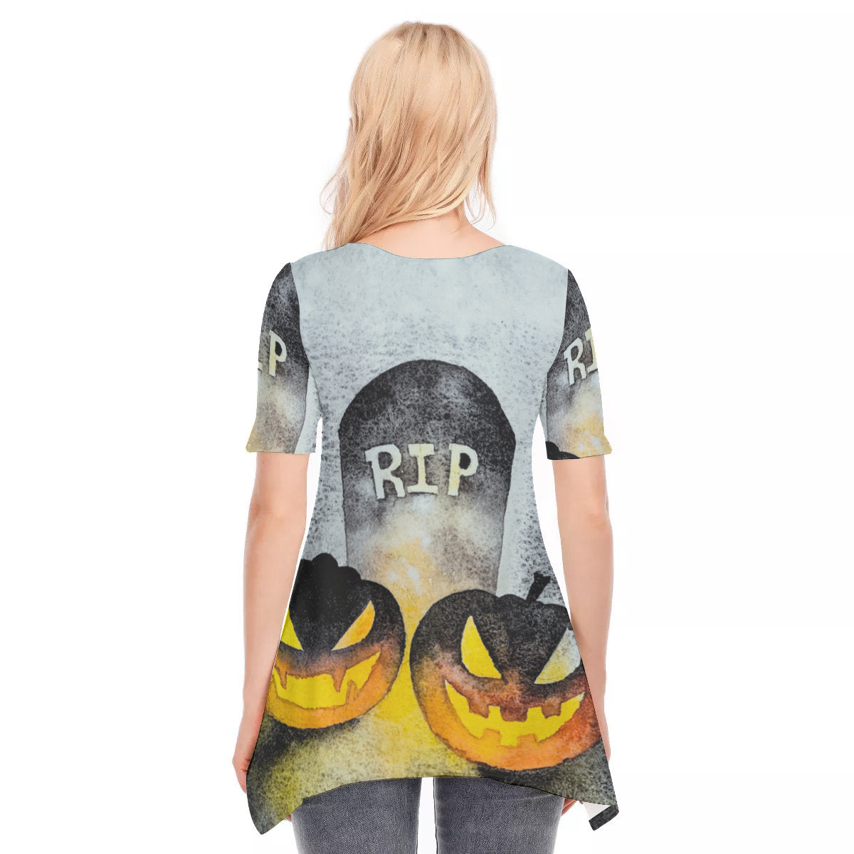 Halloween Pair O' Pumpkins Women's O-neck Short Sleeve T-shirt | Cotton - Chloe Lambertin