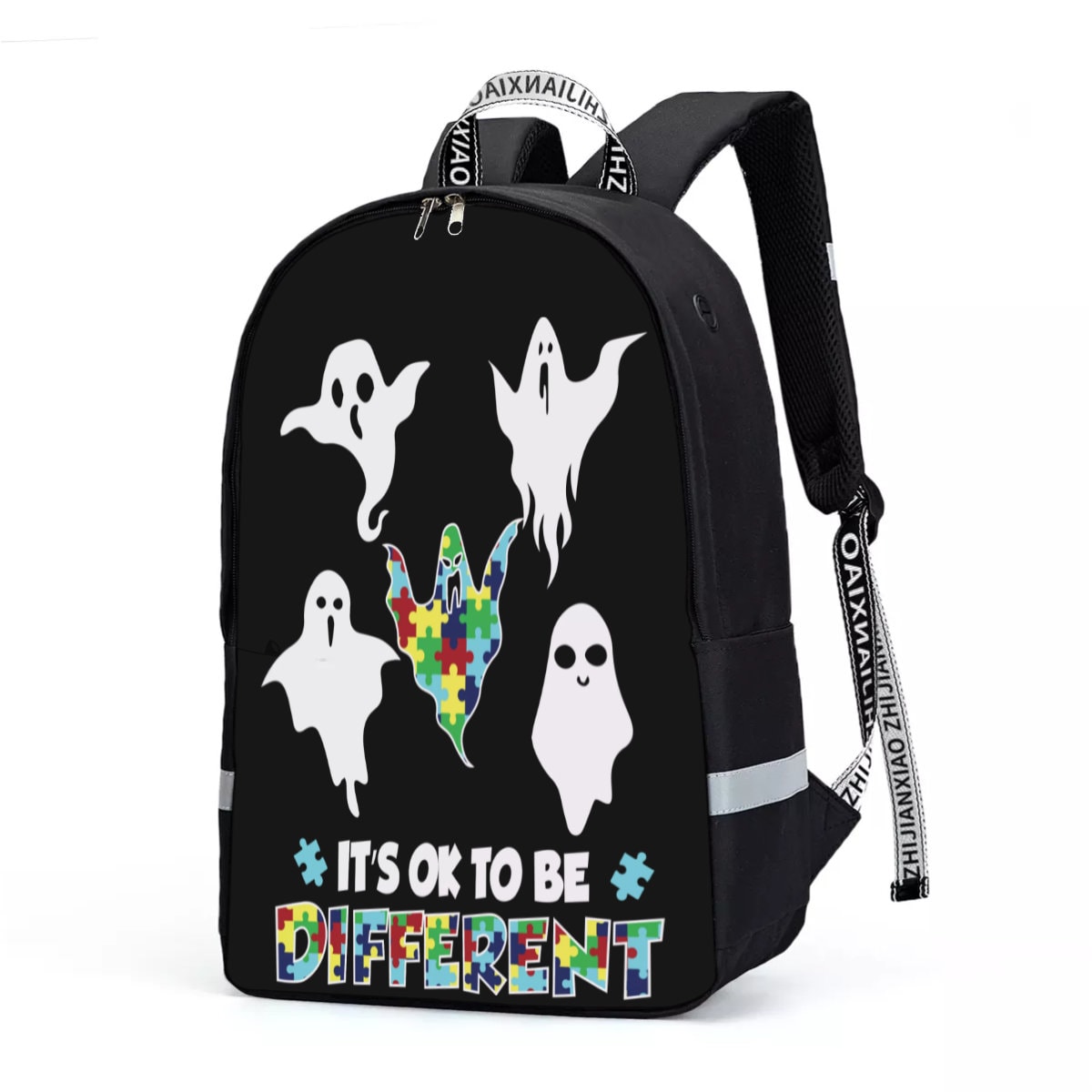 Coolest Pumpkin in the Patch Autism Awareness Backpack With Reflective Bar - Chloe Lambertin