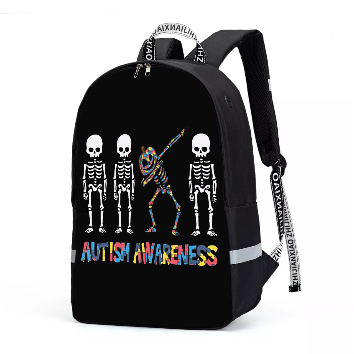 Coolest Pumpkin in the Patch Autism Awareness Backpack With Reflective Bar - Chloe Lambertin