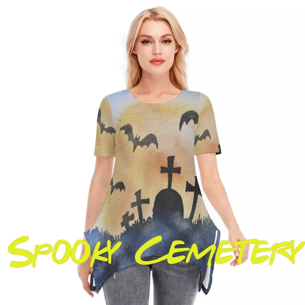 Halloween Pumpkin Patch Women's O-neck Short Sleeve T-shirt | Cotton - Chloe Lambertin