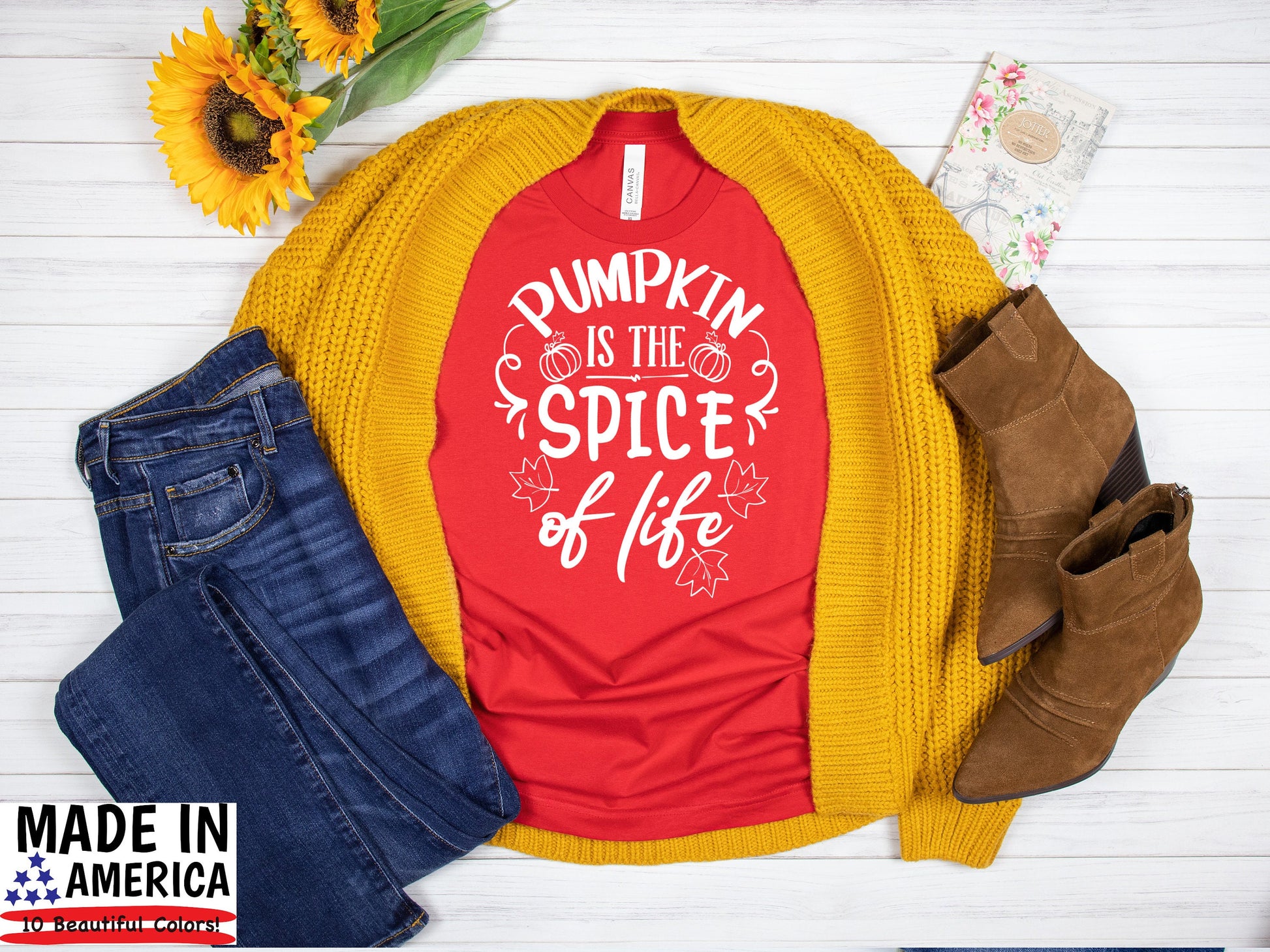 Pumpkin is the Spice of Life T-Shirt, Fall T-Shirt, Thanskgiving Shirt, Pumpkin Patch, Pumpkin Spice, Unisex Clothing, Women's and Men's Tee - Chloe Lambertin