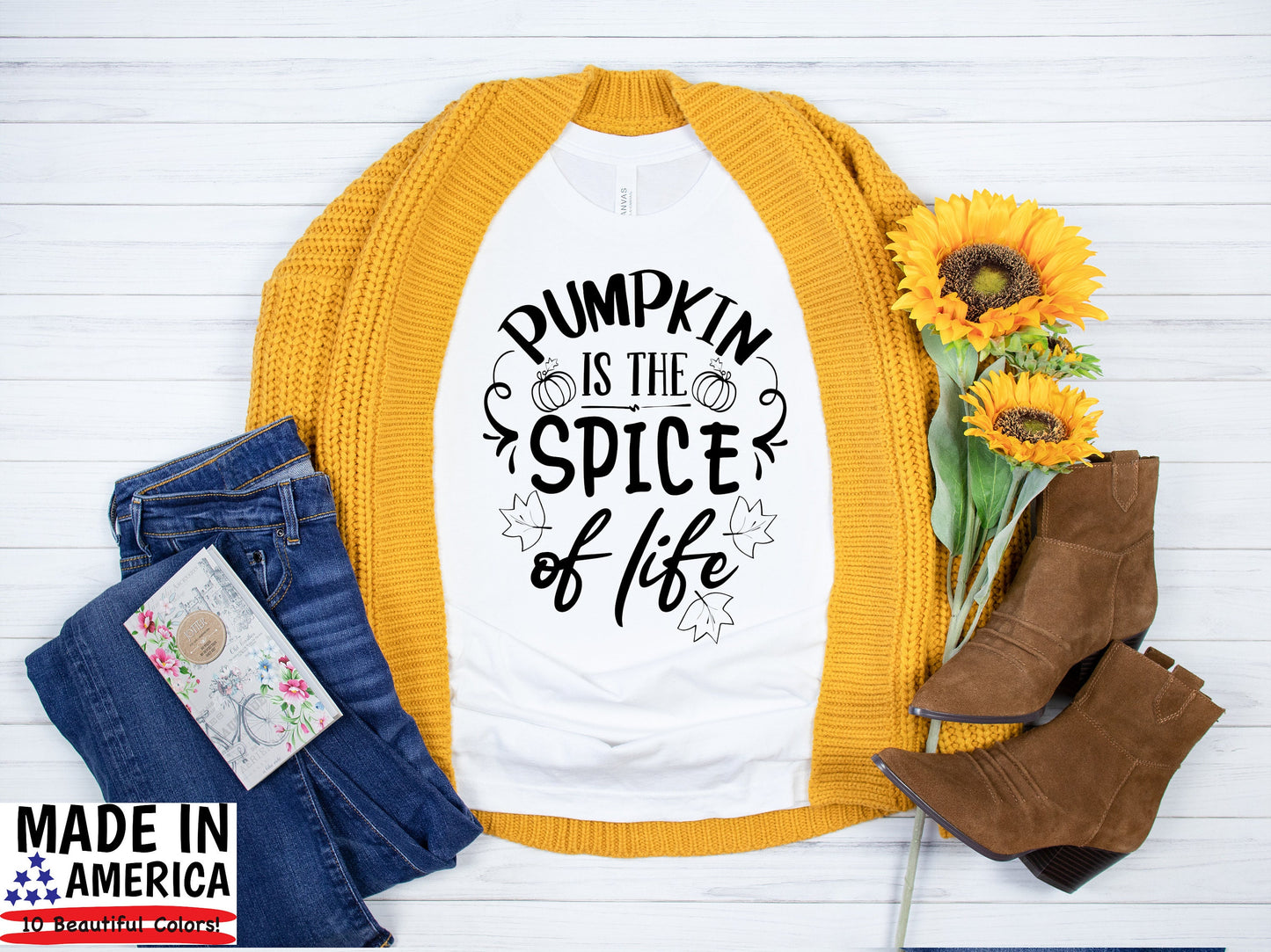Pumpkin is the Spice of Life T-Shirt, Fall T-Shirt, Thanskgiving Shirt, Pumpkin Patch, Pumpkin Spice, Unisex Clothing, Women's and Men's Tee - Chloe Lambertin