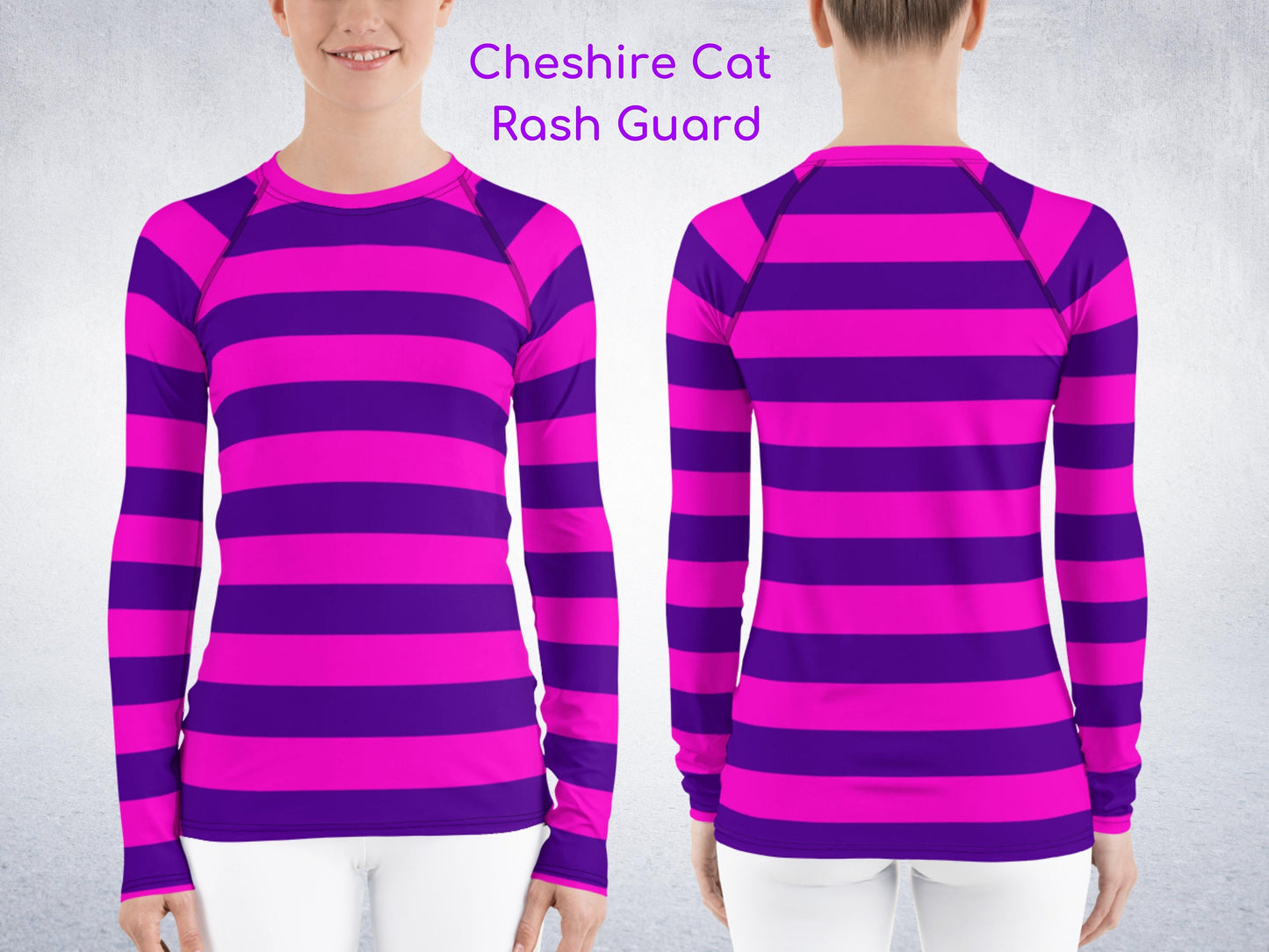 Cheshire Cat Inspired Rash Guard, Alice in Wonderland Top, Cosplay, Adult Halloween Costume, Cosplay Outfit, Mad Hatter, Gift for Her