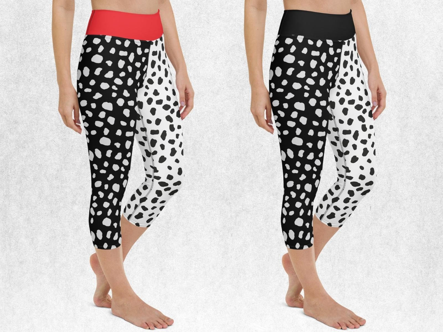 Cruel lady Inspired Yoga Capris, Woman Cosplay, Dalmatians, Adult Halloween Costume, Gift for Her, Cosplay Outfit, Gift for Daughter