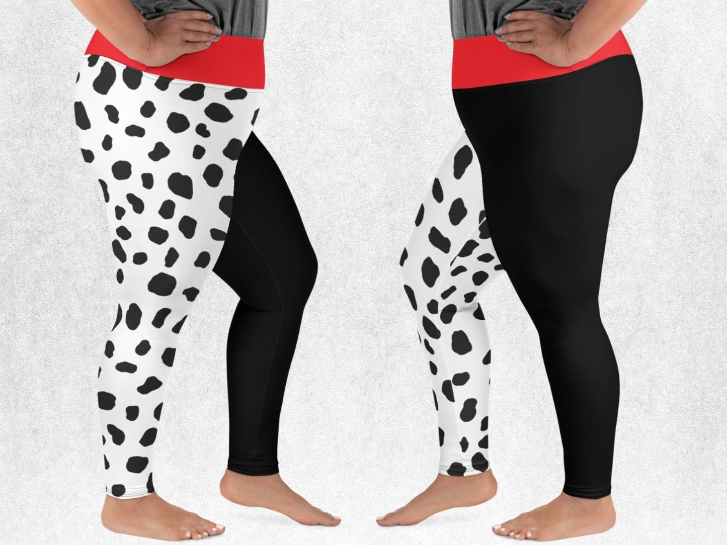 Cruel lady Plus Size Yoga Leggings, Woman Cosplay, Dalmatians, Adult Halloween Costume, Running Villain, Gift for Her, Cosplay Outfit