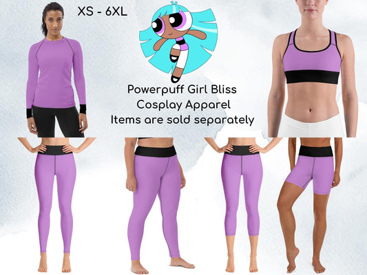 Anime Girls Bliss Inspired Athletic Clothing, Yoga Leggings, Yoga Capris, Rash Guard, Sports Bra, Yoga Shorts, 90's Cartoon, Superhero