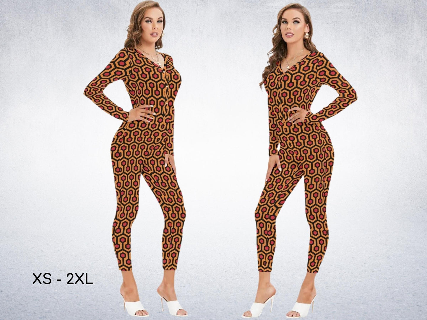 The Scary Hotel Inspired Women's Plunging Neck Jumpsuit, The Stanley Hotel, Overlook, Horror, Cosplay Jumpsuit, Halloween Outfit,