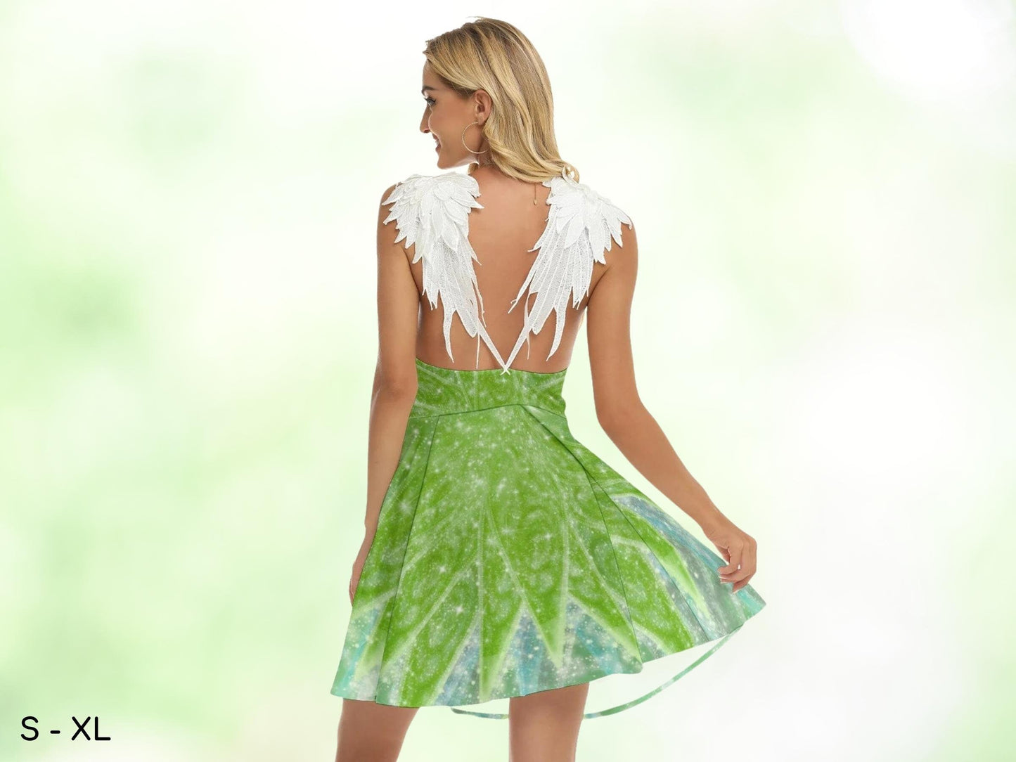 Tinkerbell Dress with Wings, With Logo or Without Logo, Halloween, Gift for Her, Princess, Neverland, Peter Pan, Adult Halloween Costume