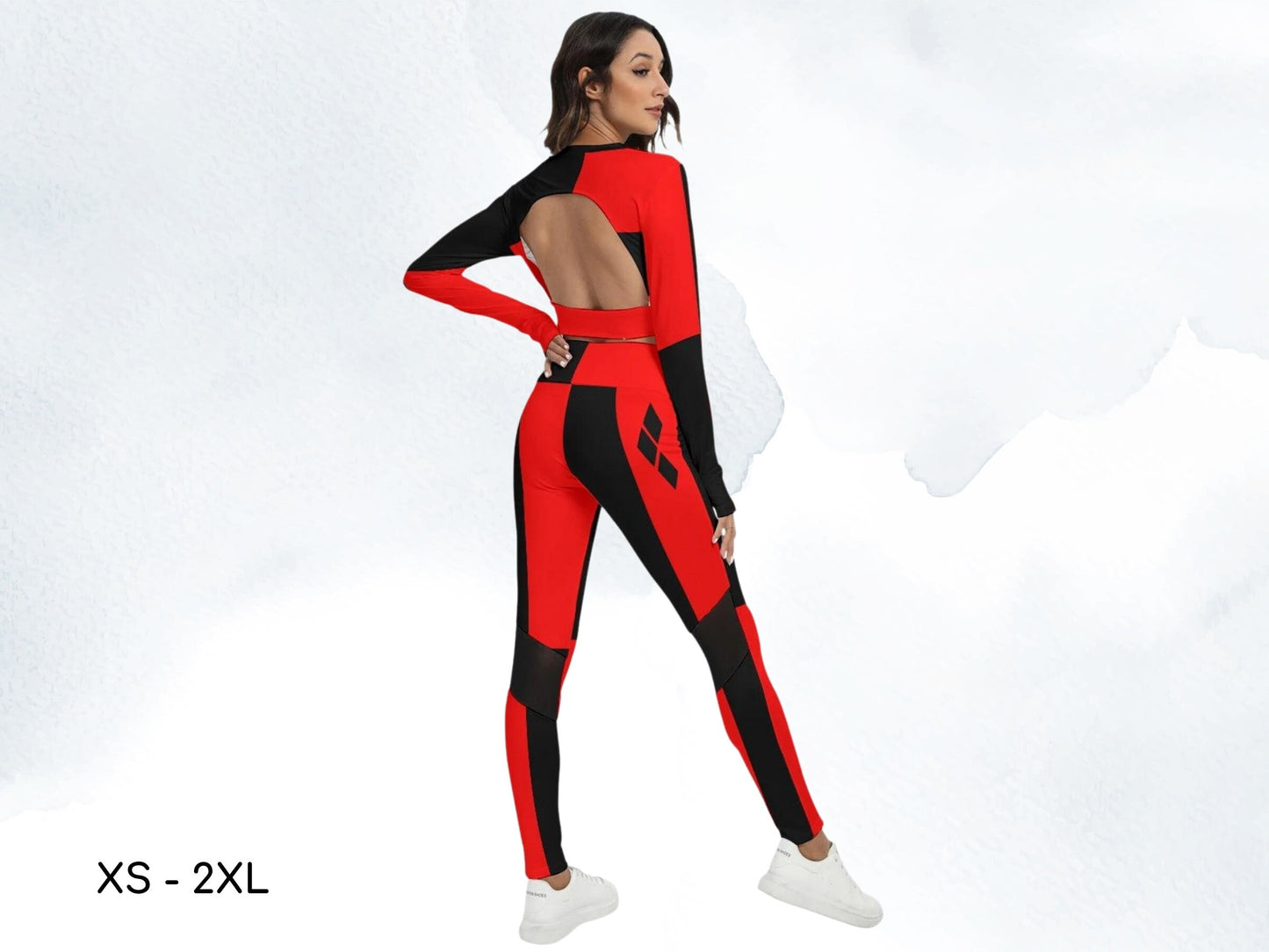 Queen of Diamonds Women's Sport Set With Backless Top And Leggings, Sexy Cosplay, Adult Halloween Costume, Cosplay Outfit, Gift for Her