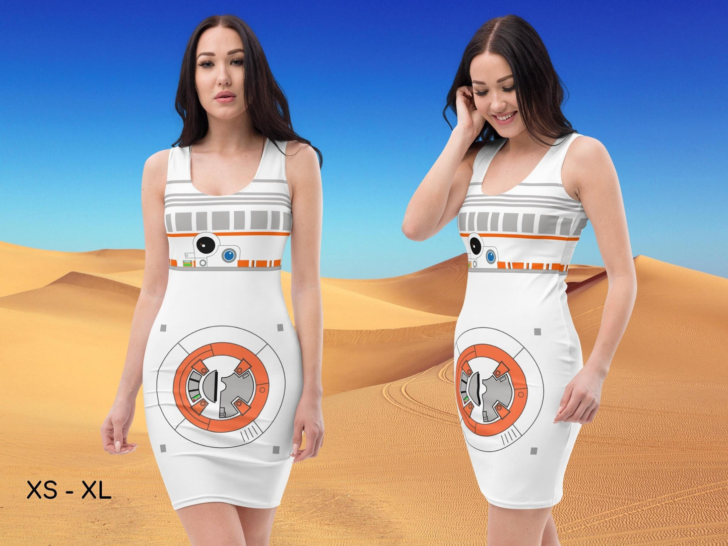 BB-8 Inspired Bodycon Dress, Star Fan, Adult Halloween Costume, Gift for Her, Sexy Dress, Cosplay Dress, Halloween Dress