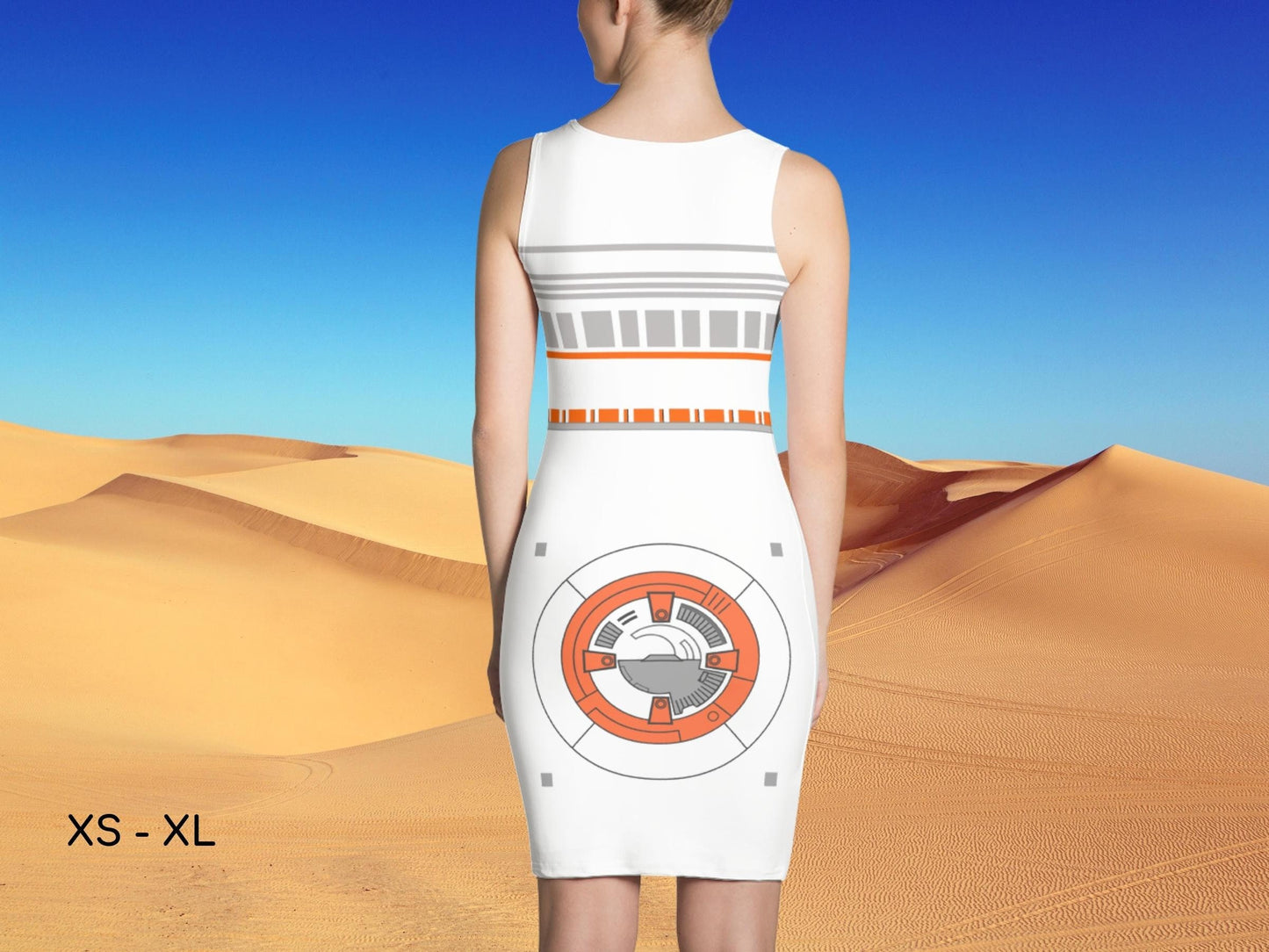 BB-8 Inspired Bodycon Dress, Star Fan, Adult Halloween Costume, Gift for Her, Sexy Dress, Cosplay Dress, Halloween Dress