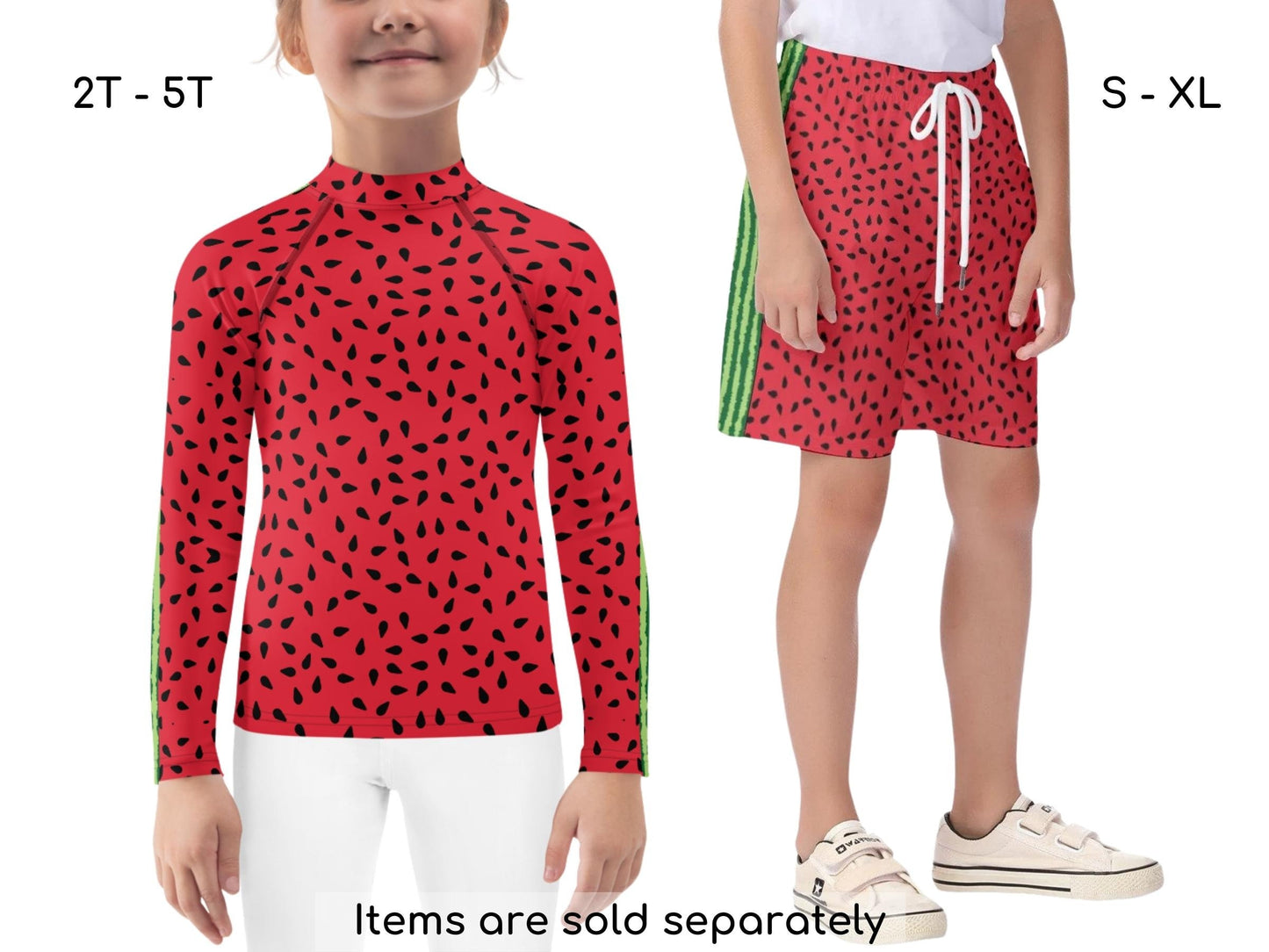 Watermelon Sports Apparel For Youths and Kids, Summer, Vacation, 4th of July, Beachwear