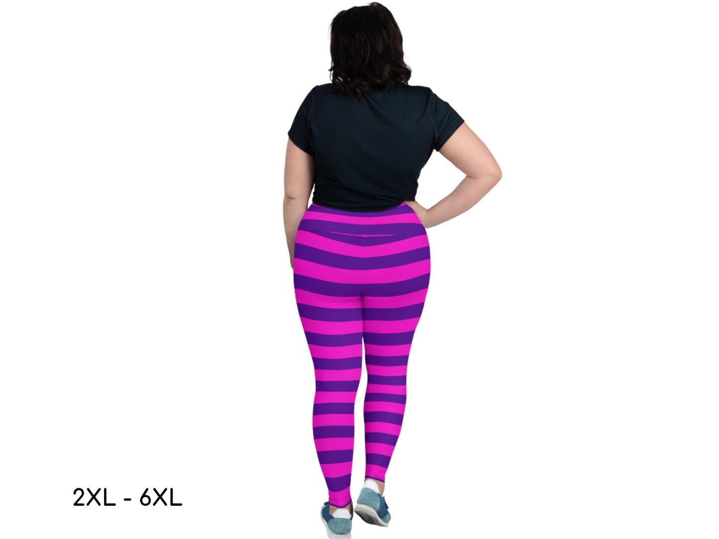 Cheshire Cat Inspired Plus Size Yoga Leggings, Alice in Wonderland, Mad HatterTea Party, Adult Halloween Costume, Sexy BBW, Gift for Her