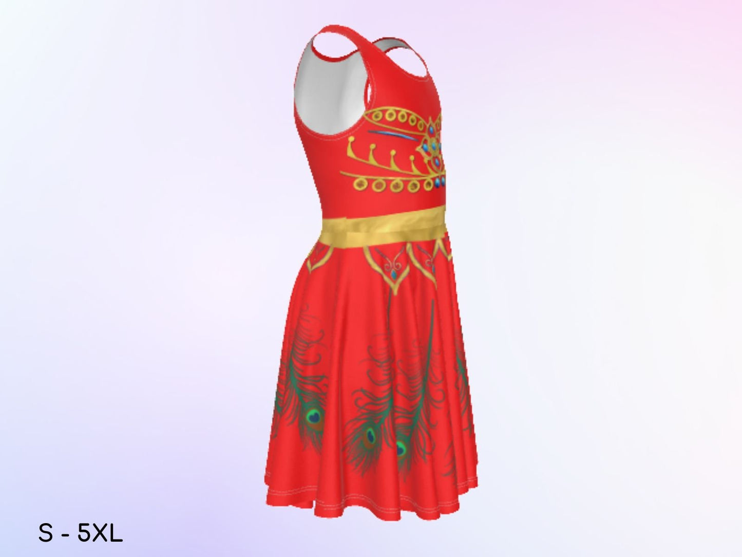 Princess Jasmine Red Skater Dress, Gift for Her, Gift for Daughter, Halloween, Dresses, Girls Dresses, Harajuku, Halloween Dress, Cosplay