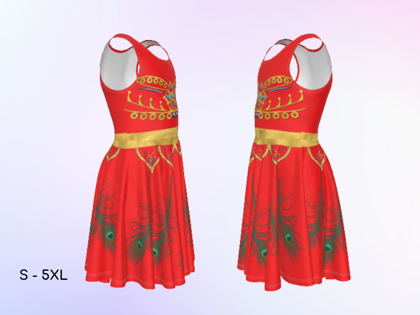 Princess Jasmine Red Skater Dress, Gift for Her, Gift for Daughter, Halloween, Dresses, Girls Dresses, Harajuku, Halloween Dress, Cosplay