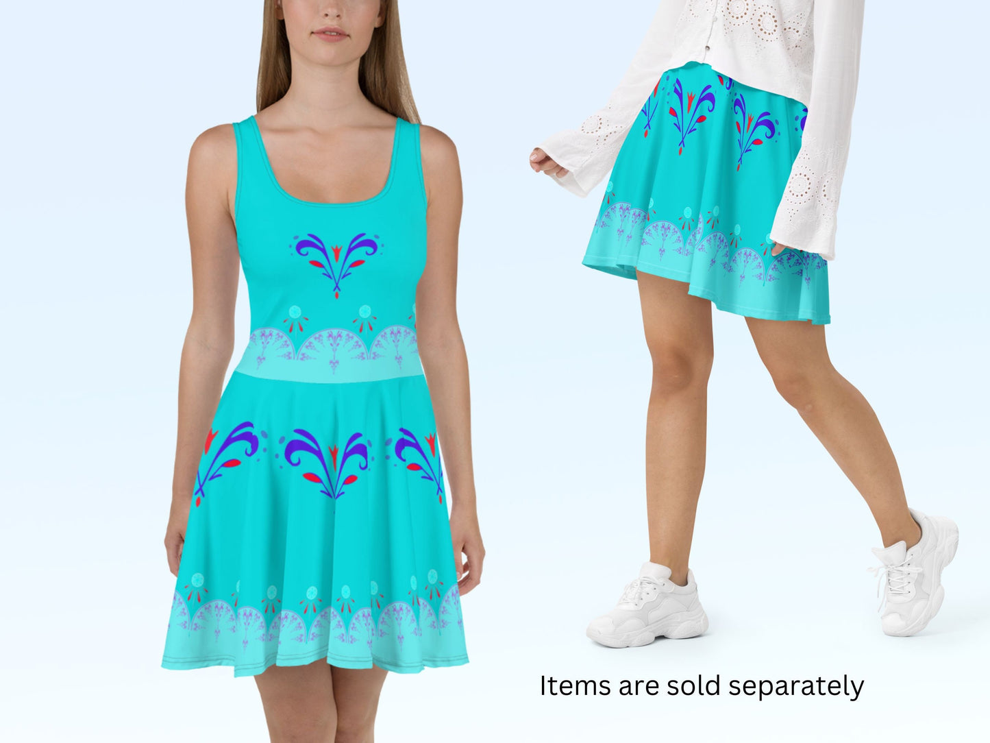 Elsa Frozen Inspired Skater Dress & Skater Skirt Halloween Cosplay Gift for Her Birthday Gift Pink Running Costume Bound Princess